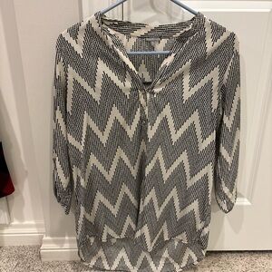 Charlotte Russe Zigzag Black and White Blouse